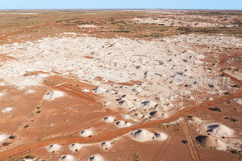 Coober Pedy蛋白石矿鸟瞰图，南澳大利亚